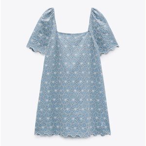 Zara floral embroidered open work dress